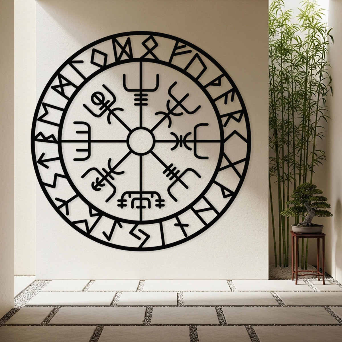 Viking Vegvisir Compass Home Decor - Vegvisir Wall Art, Metal Wall Art, Metal Wall Decor, Sign For