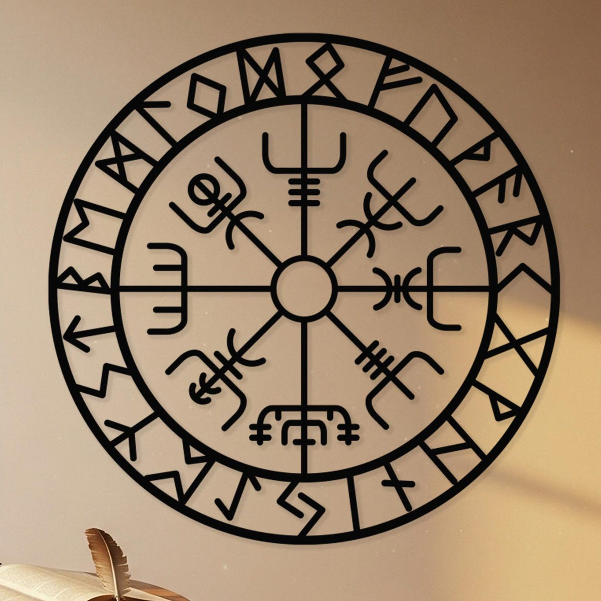 Viking Vegvisir Compass Blanket - Viking Vegvisir Tree of Life Wall Art, Norse Compass Raven Decor