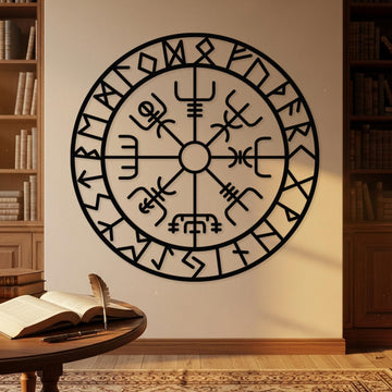 Viking Vegvisir Compass Home Decor - Vegvisir Wall Art, Metal Wall Art, Metal Wall Decor, Sign For