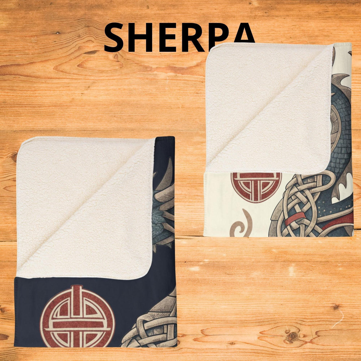 Viking Blanket - Scandinavian Aesthetic Viking Dragon Sherpa/Velvet Blanket - Unique Gift for