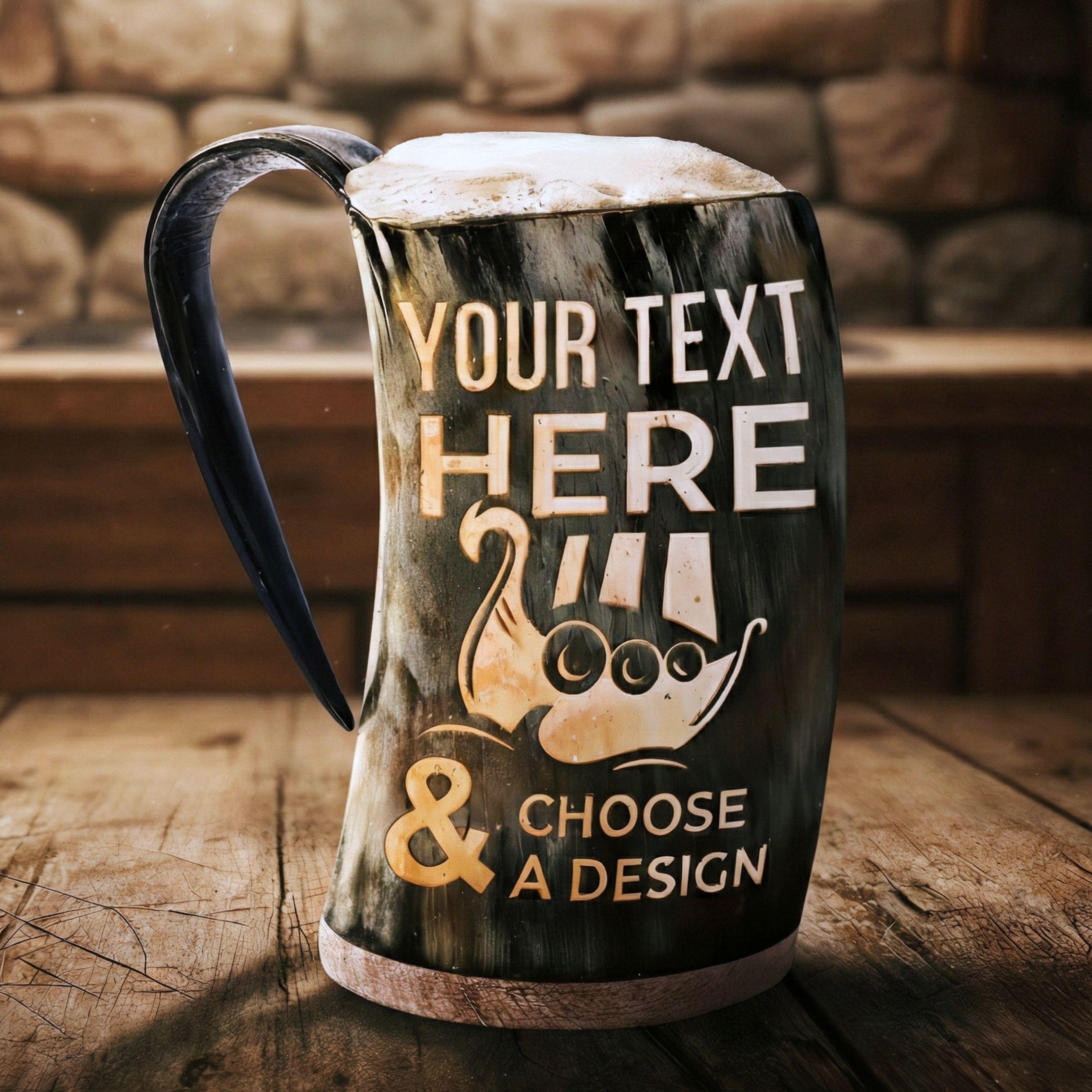 Viking Odin Mug - Custom Nordic Viking Mug with Raven & Dragon, Odin Tankard, Handmade Scandinavian