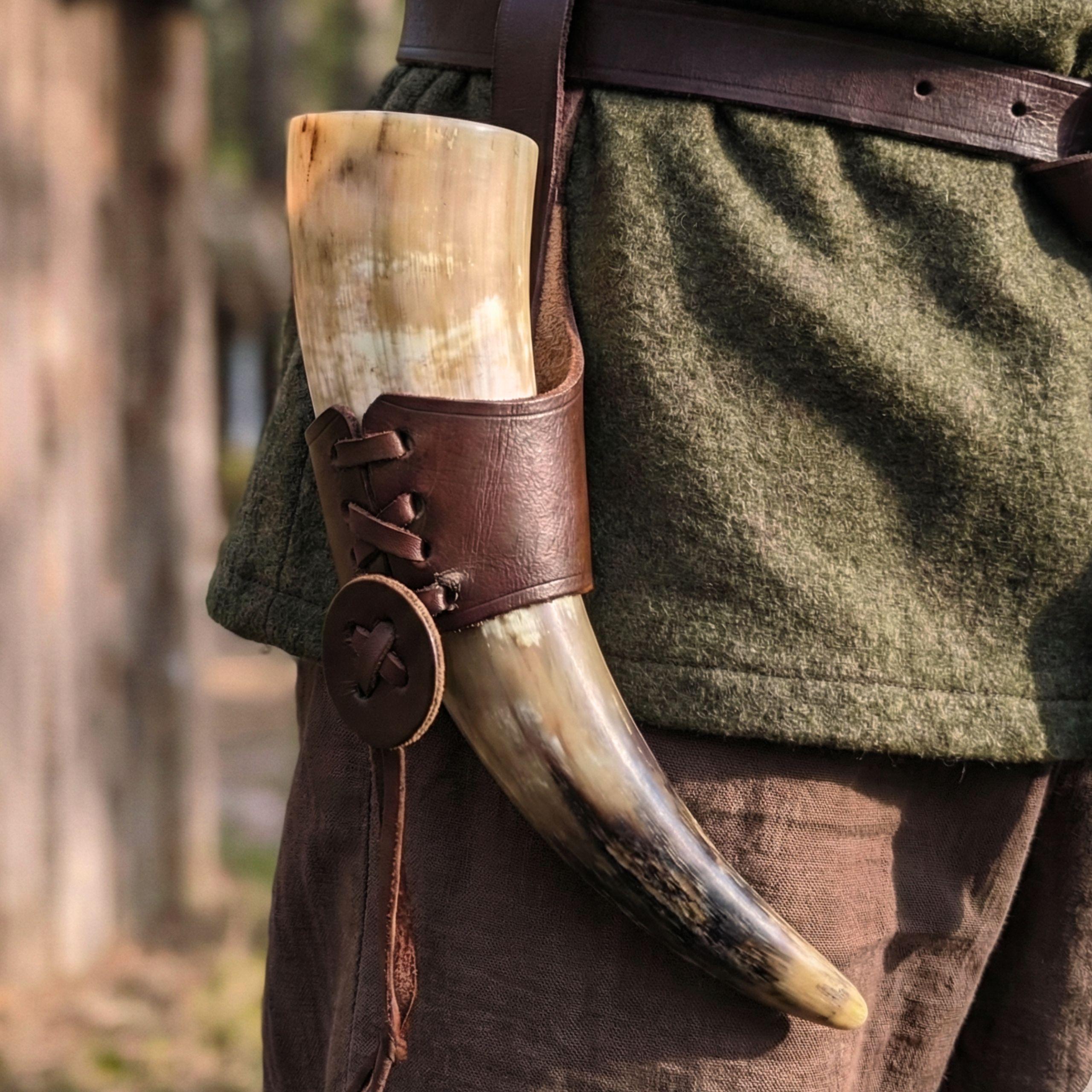 Viking Leather Accessory - Viking Leather Belt – Brown Buffalo Leather with Brass Buckle