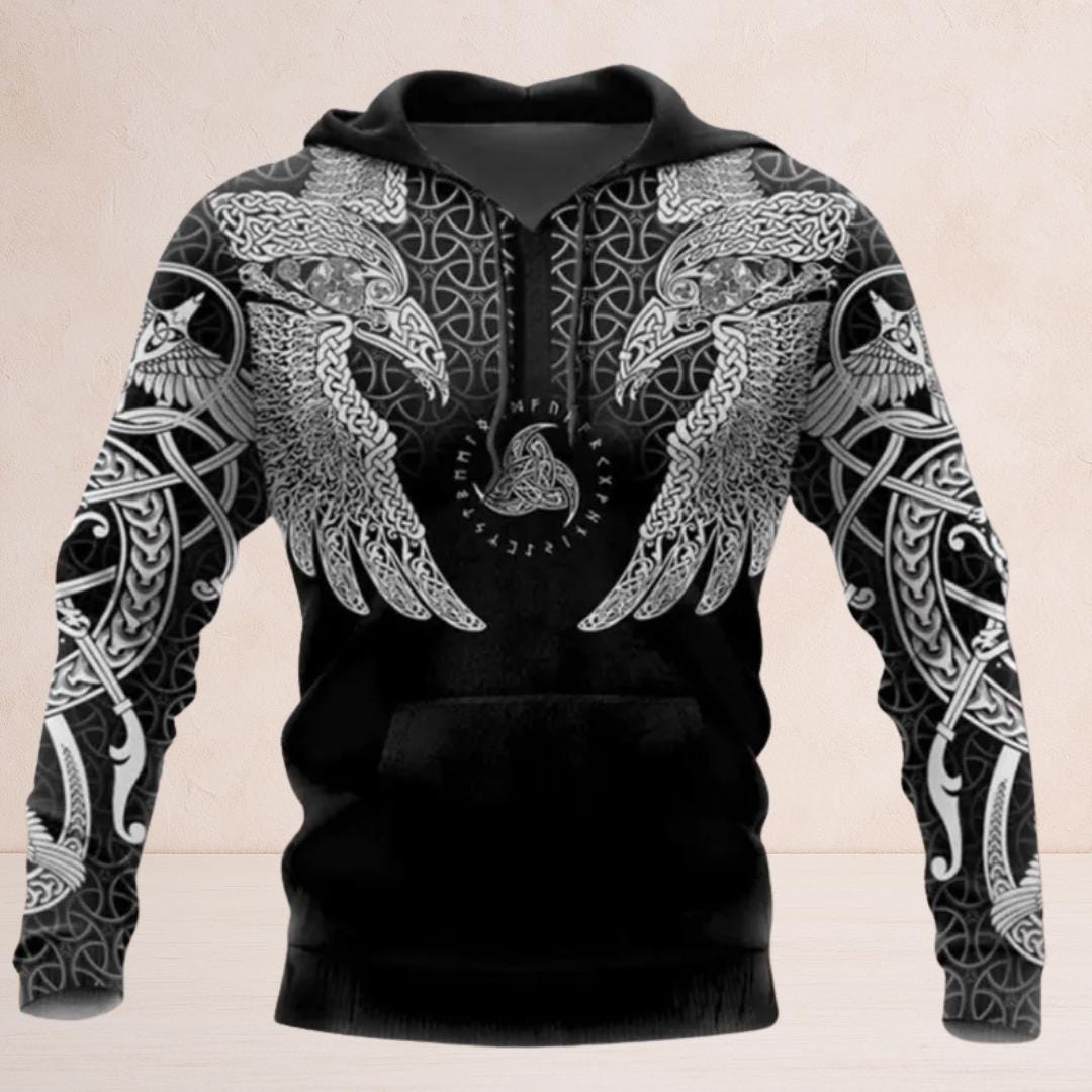 Viking Hoodie - Viking Armor Hoodie, Medieval Warrior All Over Print Pullover, Norse Axe Chainmail