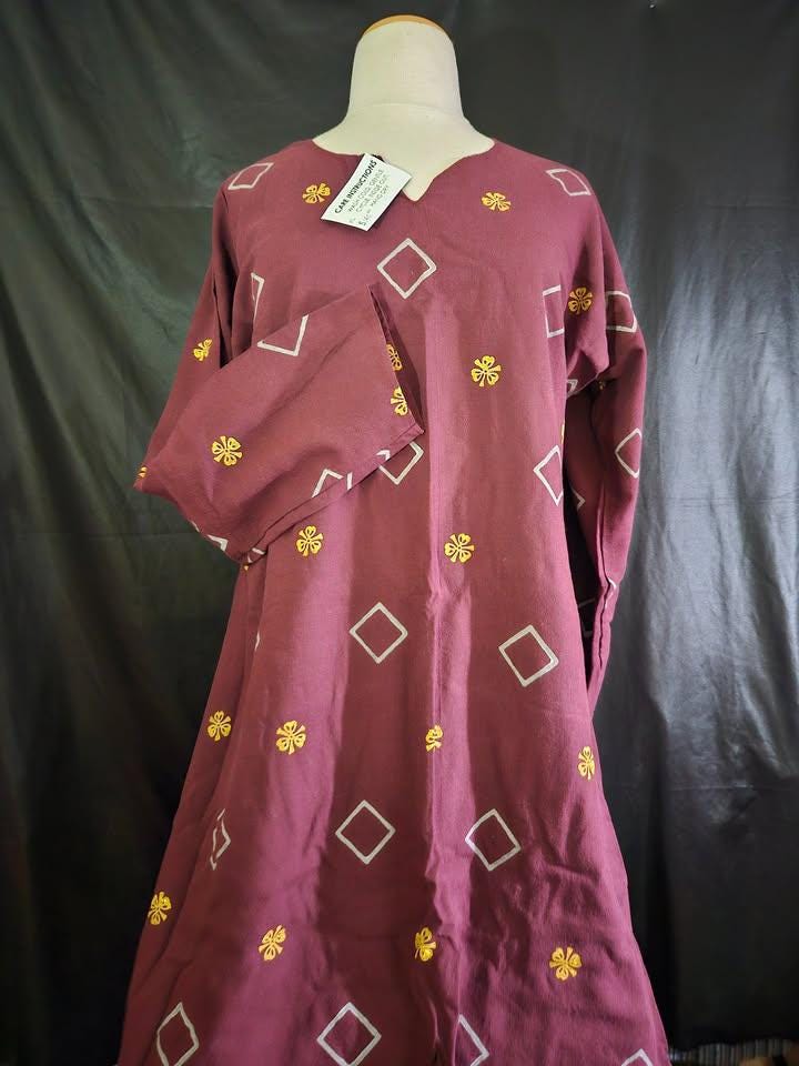 Viking T-Shirt - Embroidered Viking Tunic: Pure Lambs wool with cotton Lining, Reenactment Garb