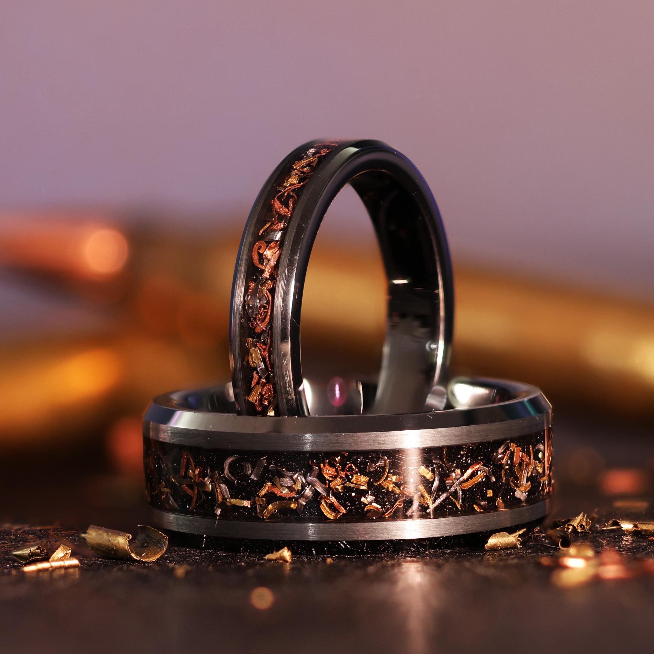 Viking Odin Ring - Blue Tungsten Viking Ring Norse Wedding Band Odin Symbol Personalized Mens