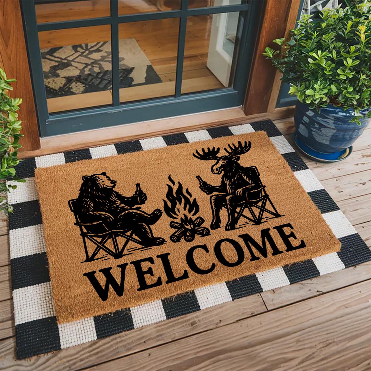 Viking Rug - Trespassers Will Be Sacrificed Doormat - Viking Style Welcome Mat - Norse Decor