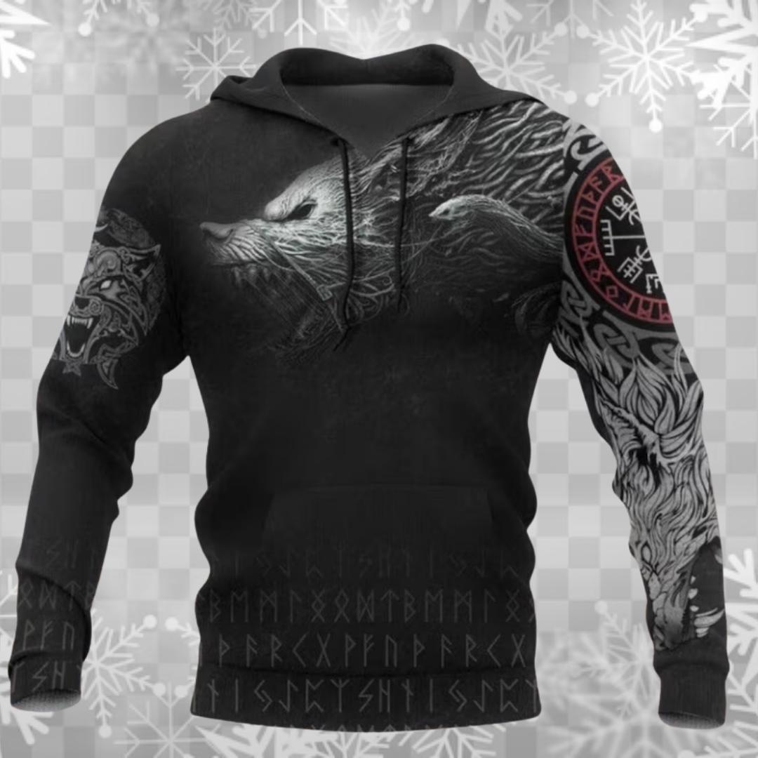 Viking Jacket - Viking Skull Hooded Jacket design with Zipper