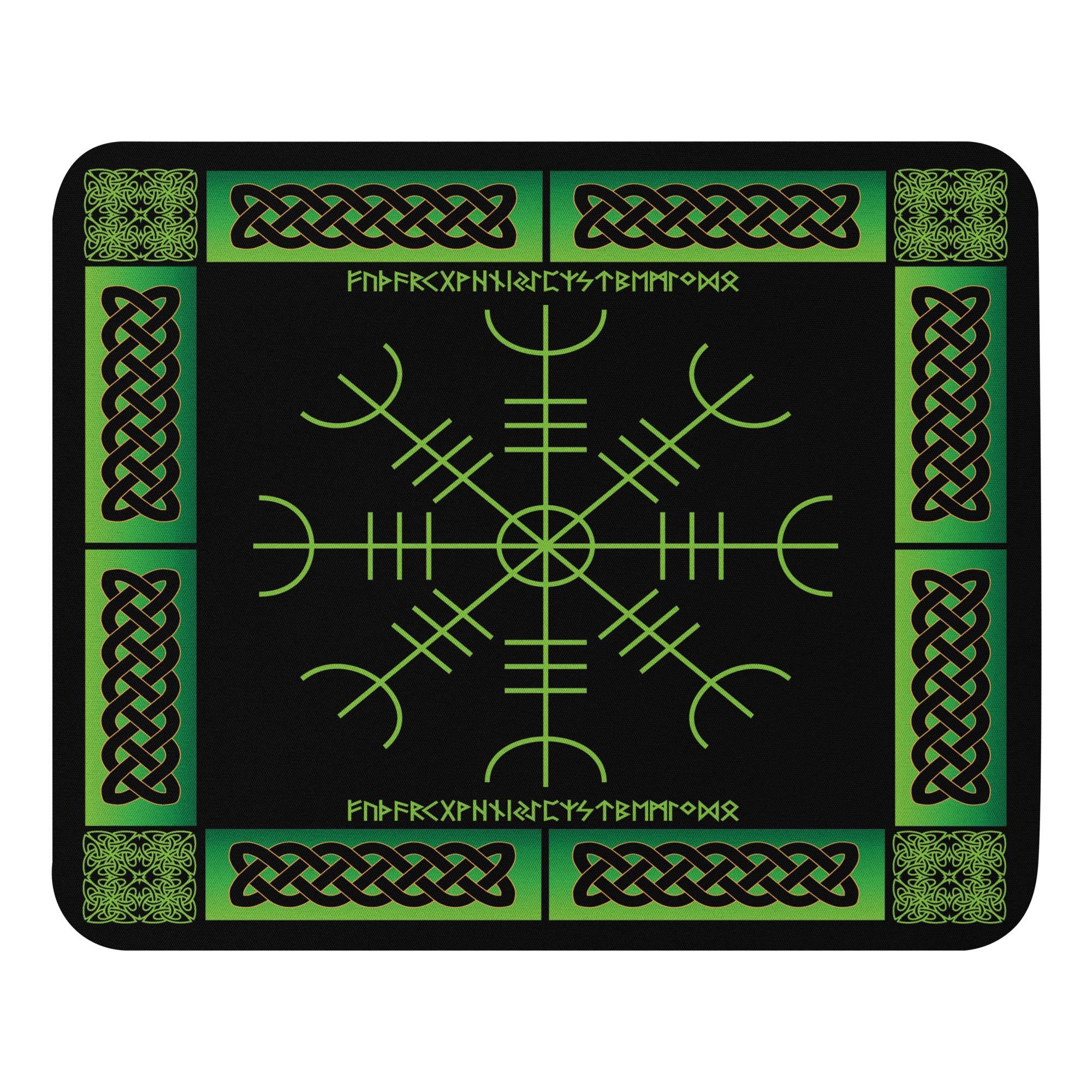Viking Rune Leather Accessory - Personalized Norse Mythology Desk Mat, Ethnic Norse Name In Viking