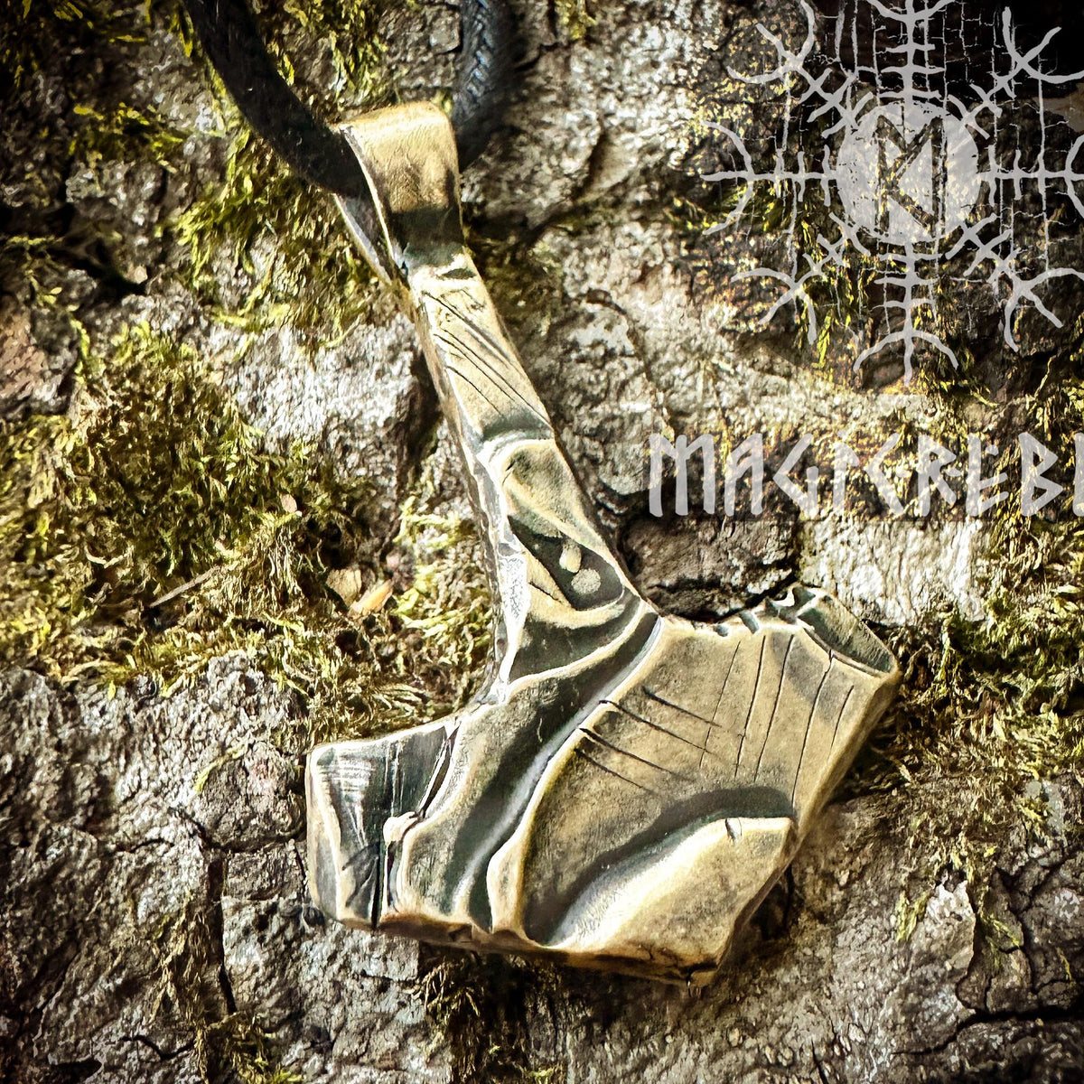 Viking Thor's Hammer Necklace - Forged Iron Viking Thor Hammer Handmade Mjolnir Nordic Pagan