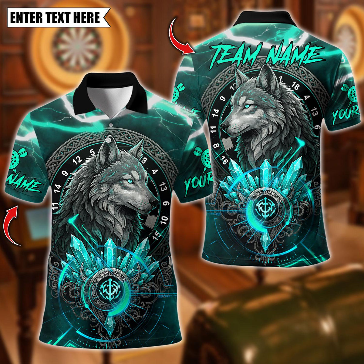 Viking Rune T-Shirt - Runer Viking Dark Tribal Pattern Grunge Men's Polo Shirt S-5XL