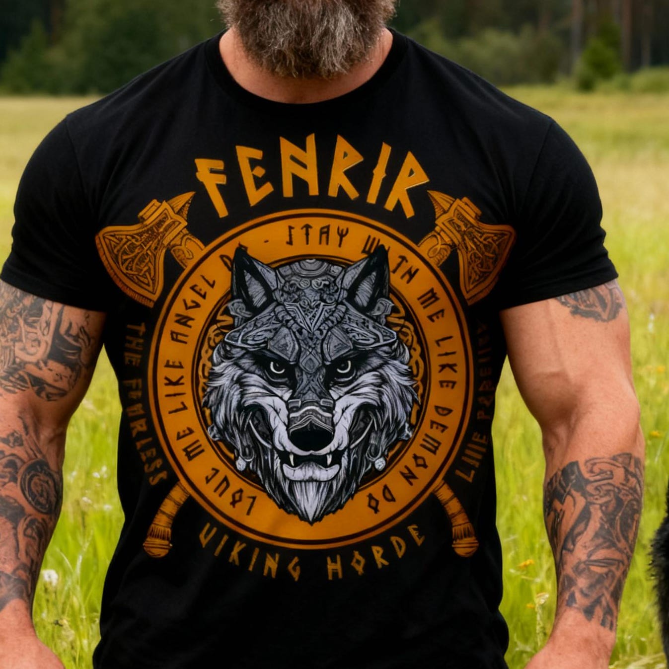 Viking Raven T-Shirt - Raven Skull Viking T-Shirt, Norse Runes Graphic Tee