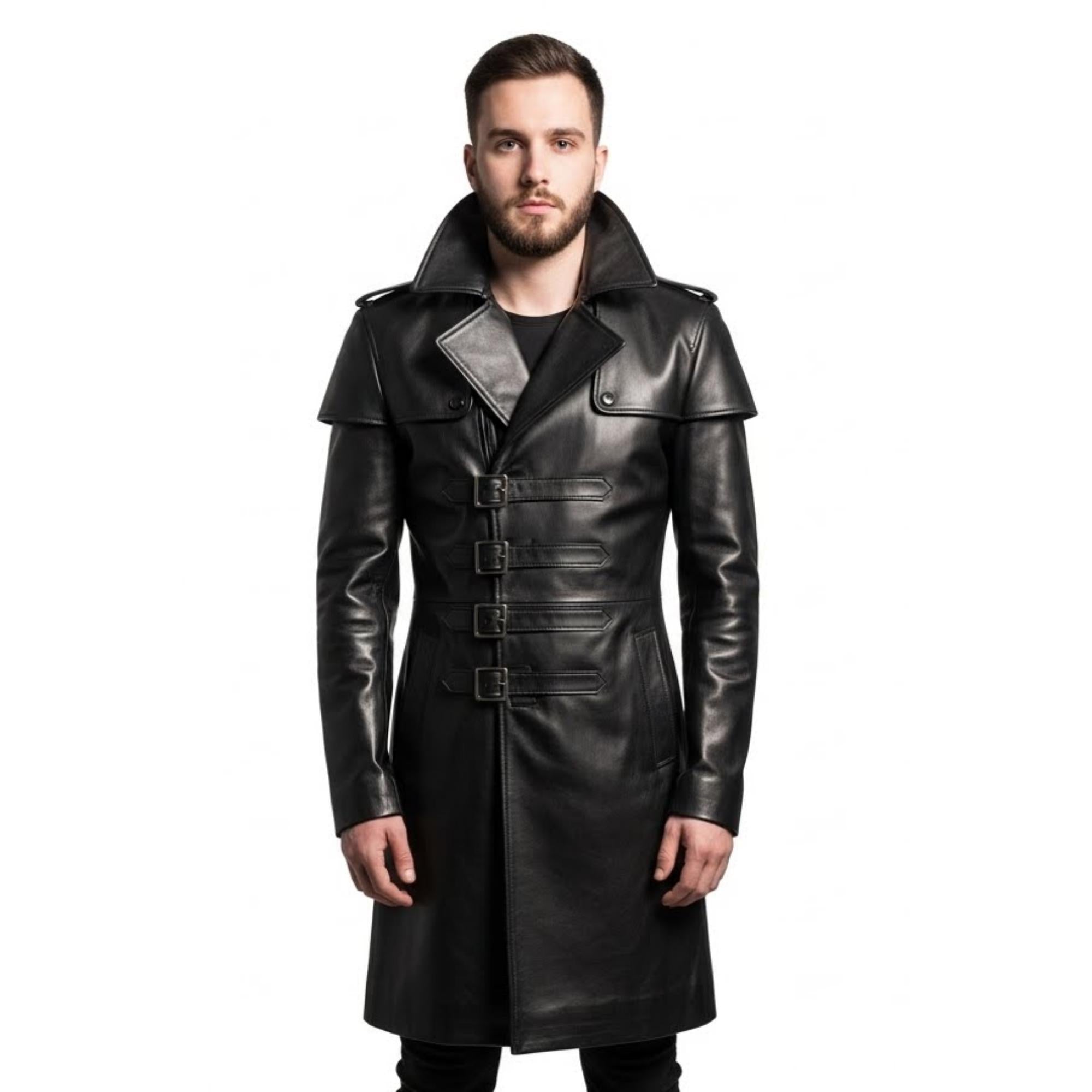 Viking Jacket - Medieval Viking Leather Coat, Fur Collar, Norse Warrior Jacket, Renaissance Fair