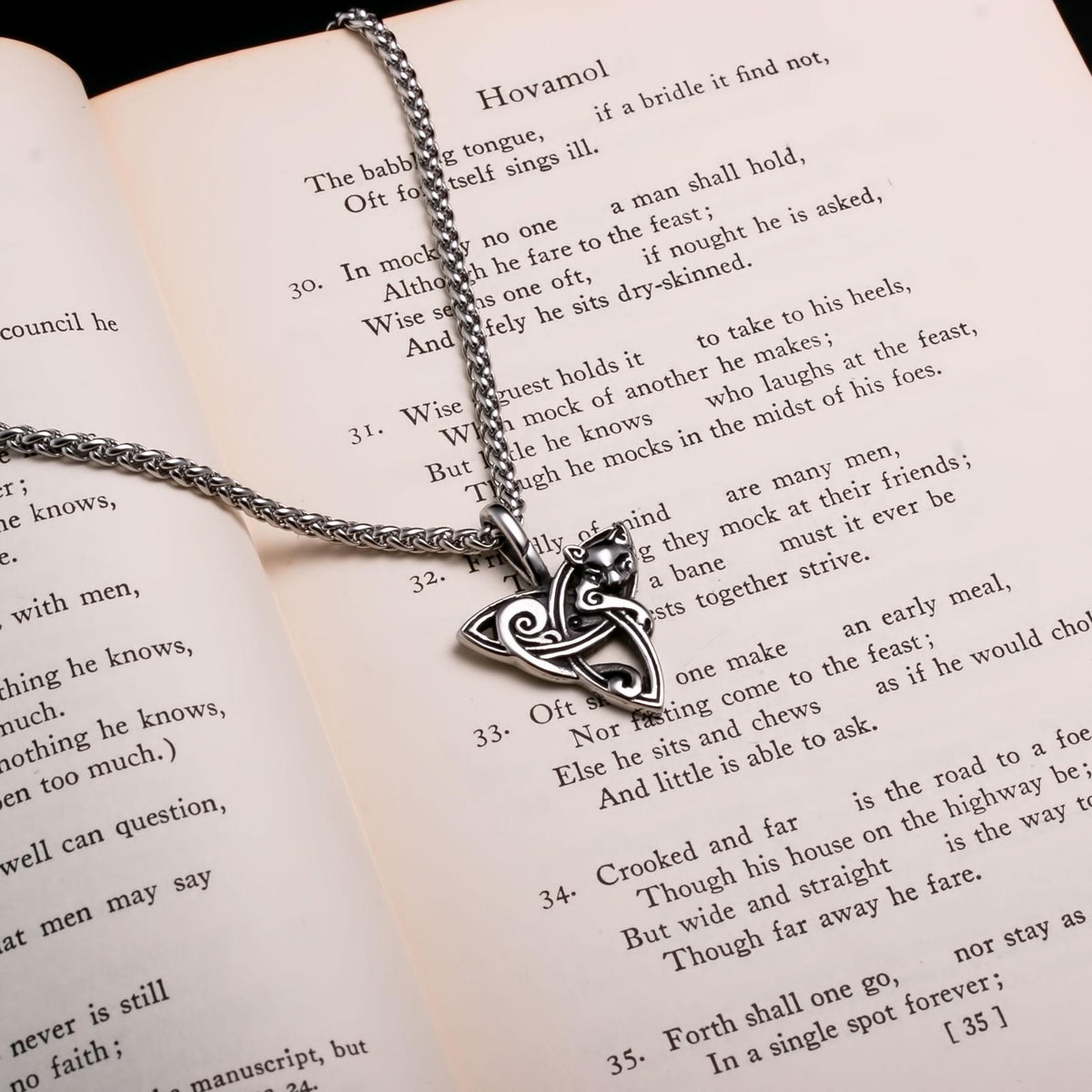Viking Thor's Hammer Necklace - Viking Stainless Steel Hammer Pendant Necklace, Wolf Head Norse