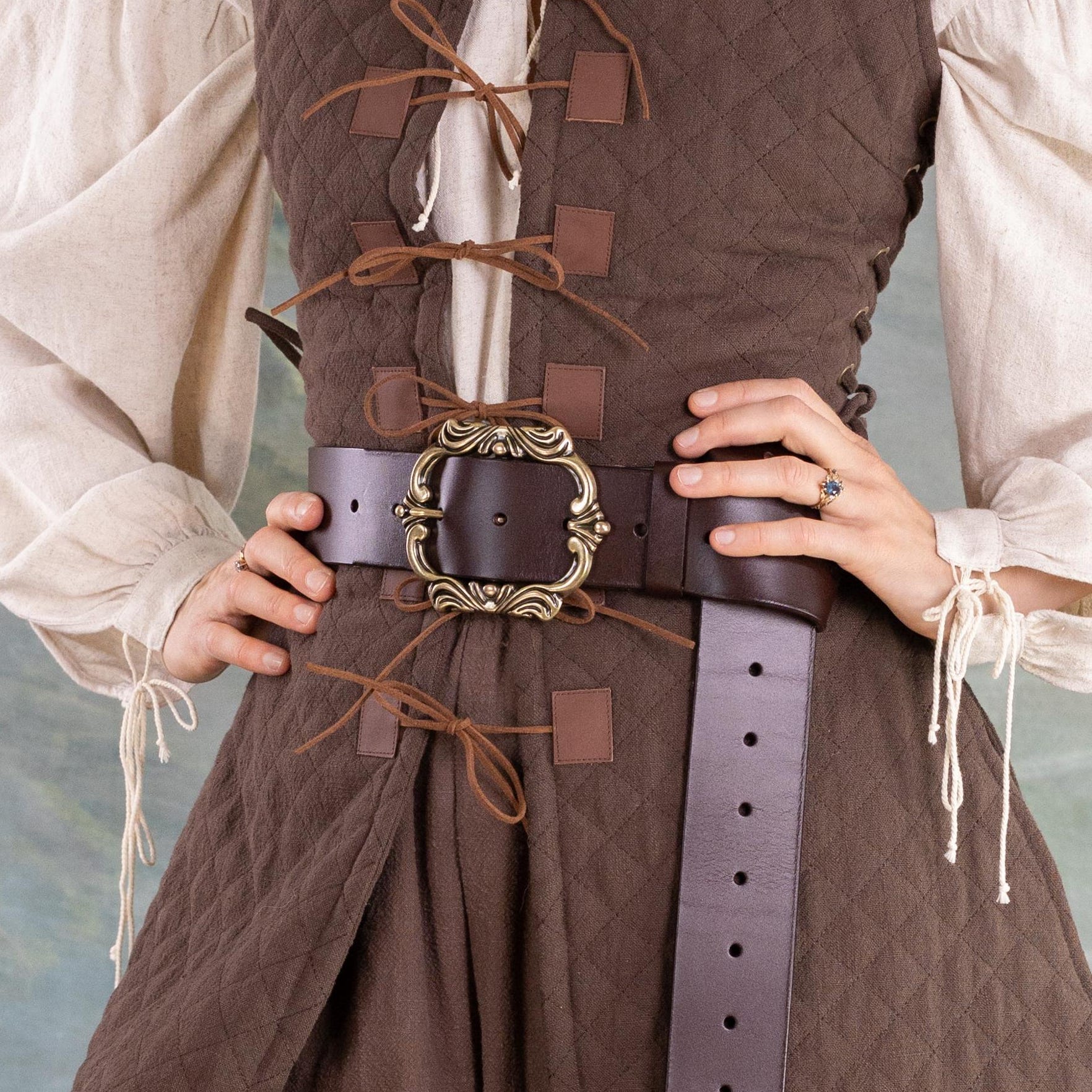 Viking Costume & LARP - Medieval Belt with Pouches for Men, Viking Leather Waist Bag Set