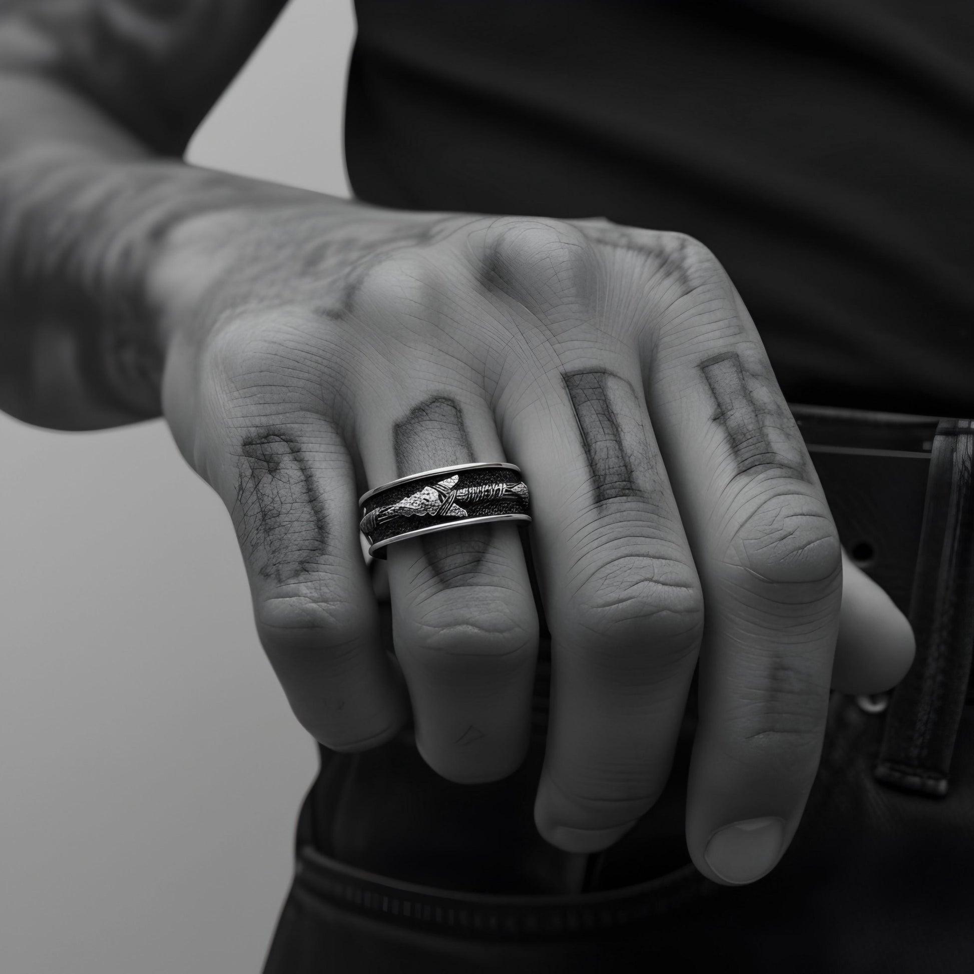 Viking Valknut Ring - Sterling Silver Norse Valknut Pinky Ring: Handcrafted Viking Statement