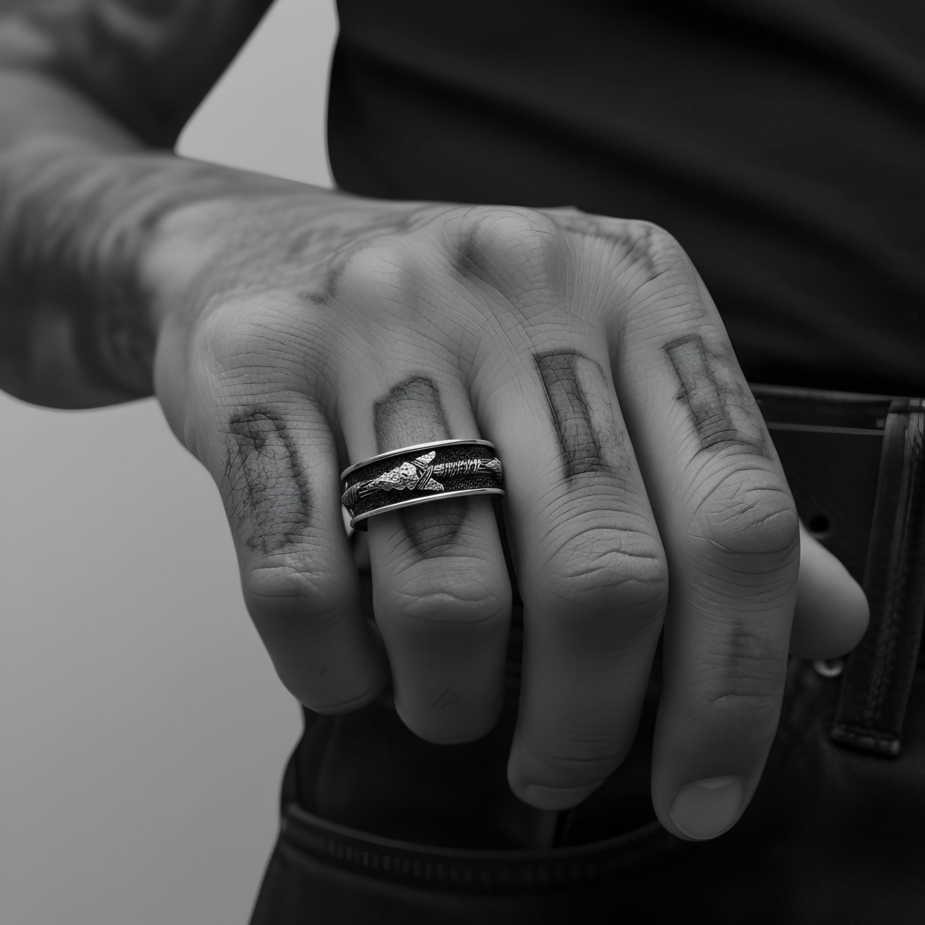 Viking Valknut Ring - Sterling Silver Norse Valknut Pinky Ring: Handcrafted Viking Statement