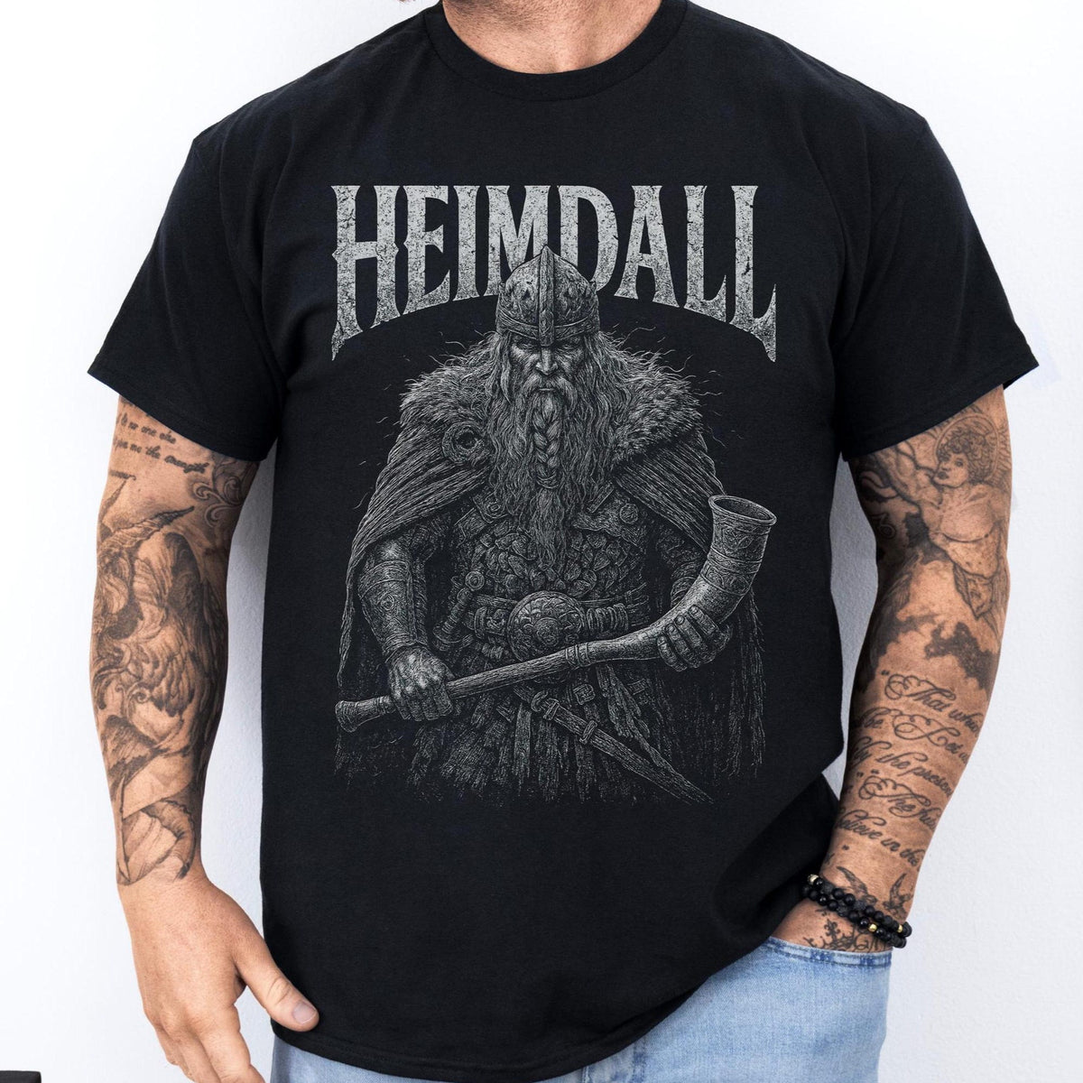 Viking Wolf T-Shirt - Fenrir Unbound Viking Shirt, Norse Wolf T-Shirt, Nordic Mythology Tee