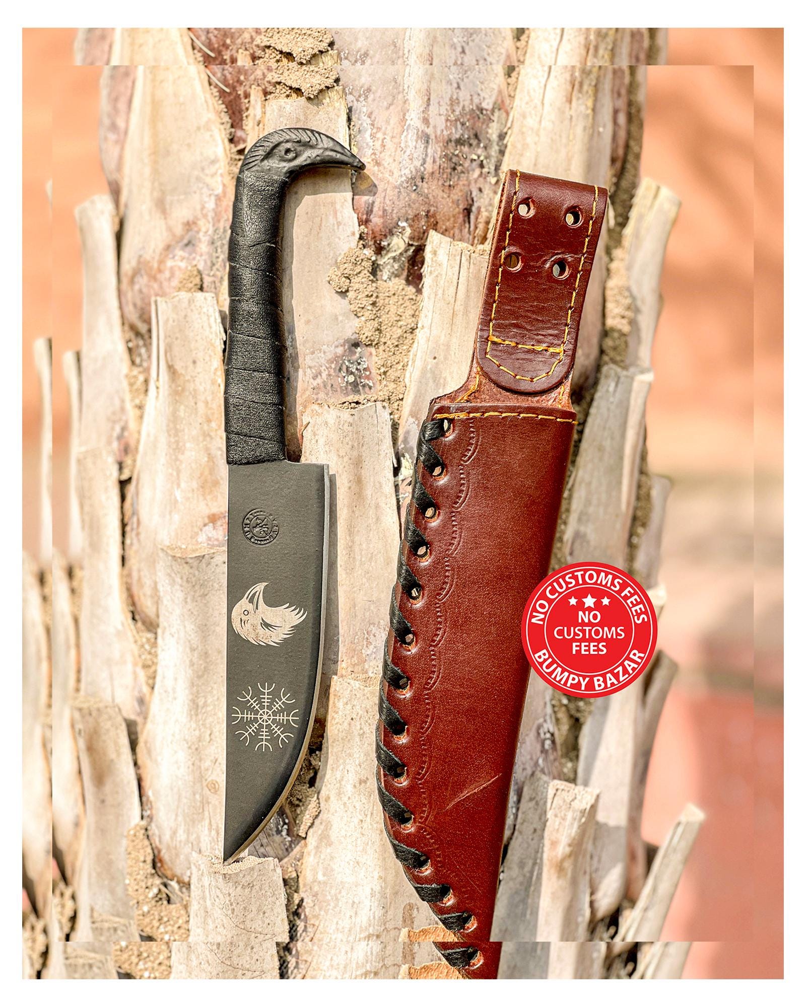 Viking Leather Accessory - Key fob "Head of Jormungandr". A personalized gift for Vikings.