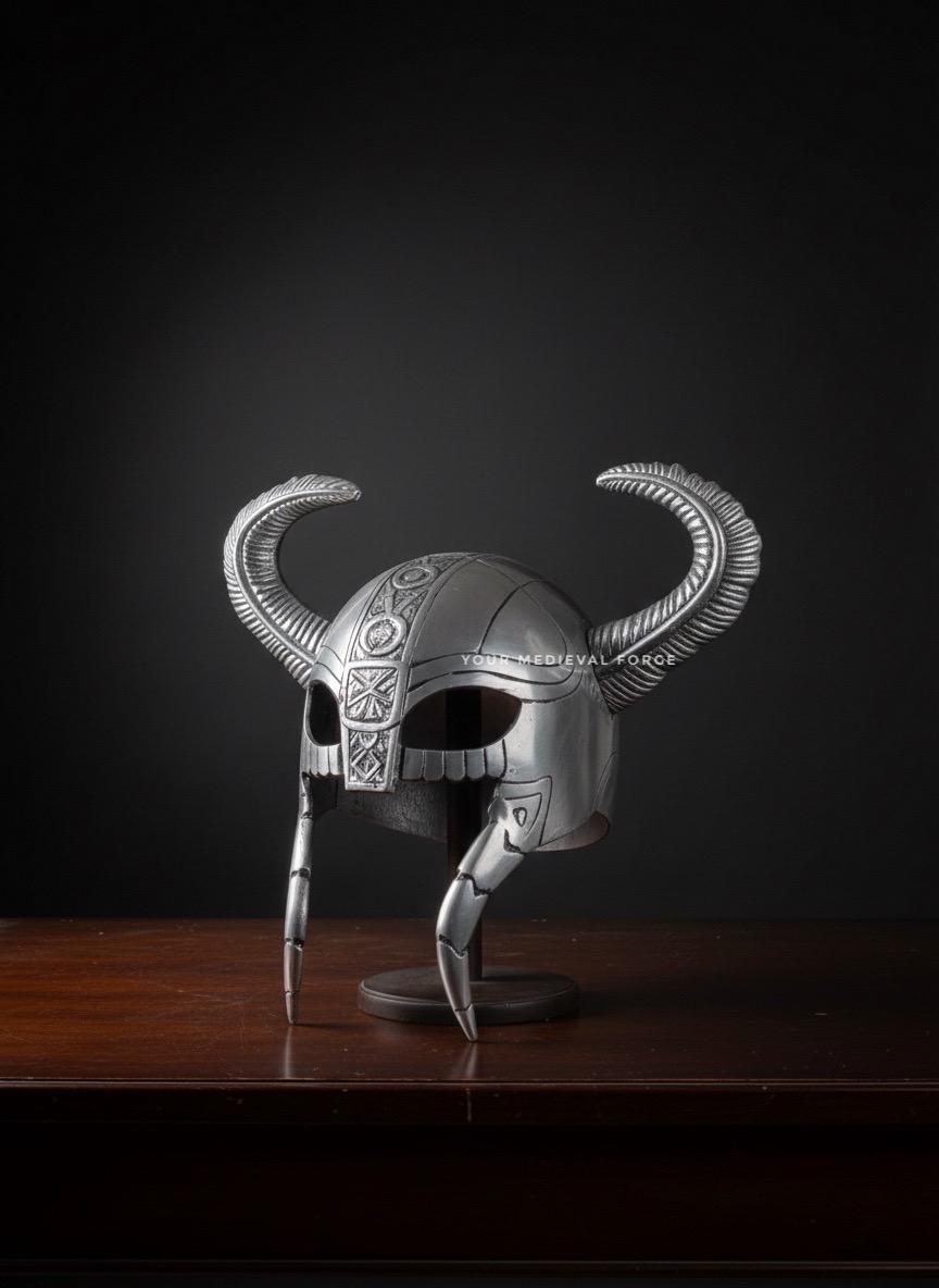 Viking Costume & LARP - Handmade Steel Viking Helmet with Chainmail, Norse Warrior Cosplay