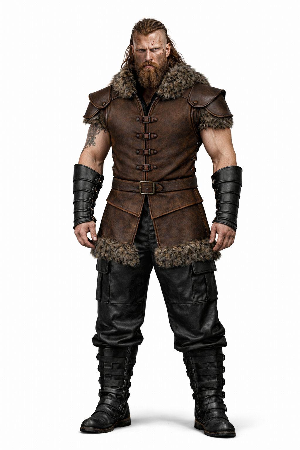Viking Jacket - Medieval Viking Leather Coat, Fur Collar, Norse Warrior Jacket, Renaissance Fair