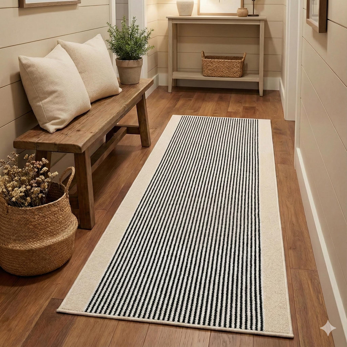 Viking Rune Rug - Viking Rune Runner Rug, Norse Longship Hallway Rug, Celtic Knot Nordic Decor