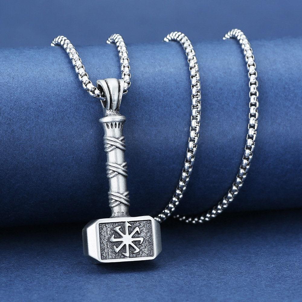 Viking Thor's Hammer Necklace - Personalized Viking Hammer Necklace, Mjolnir Pendant, Custom