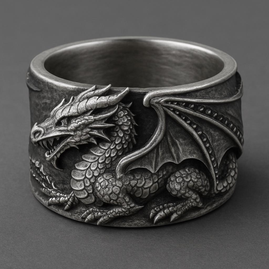 Viking Raven Ring - Silver Raven Celtic Knot Ring, Oxidized Viking Band, Norse Gothic Jewelry