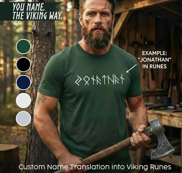 Viking Rune Home Decor - Personalized Viking Name Shirt, Name In Runes Viking, Custom Futhark Runes