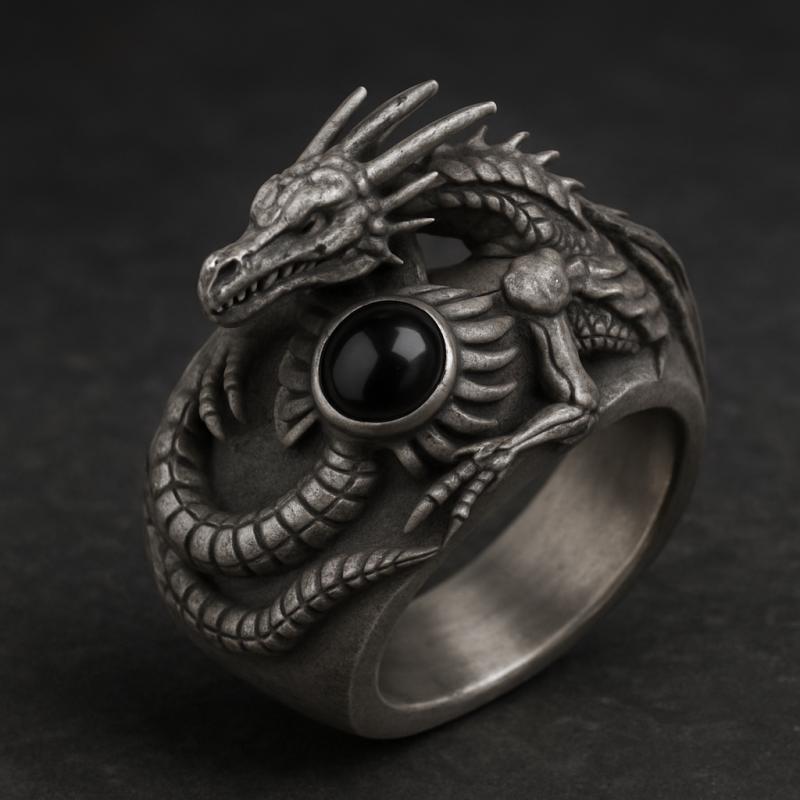 Viking Rune Ring - Viking Gothic Occult Bindrune Shield Intertwined Rune Band Ring, Silver Jewelry