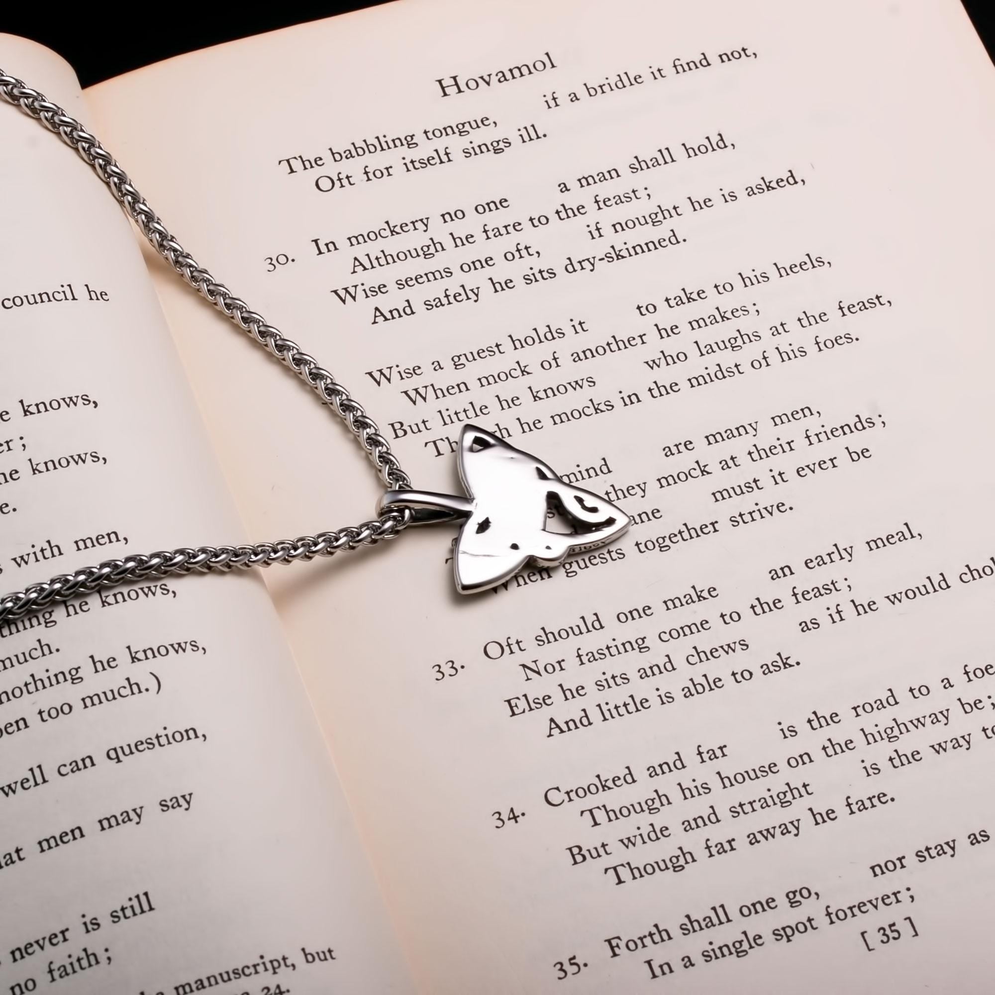 Viking Necklace - Viking Trinity Freya's Cat Small Stainless Steel Pendant Necklace