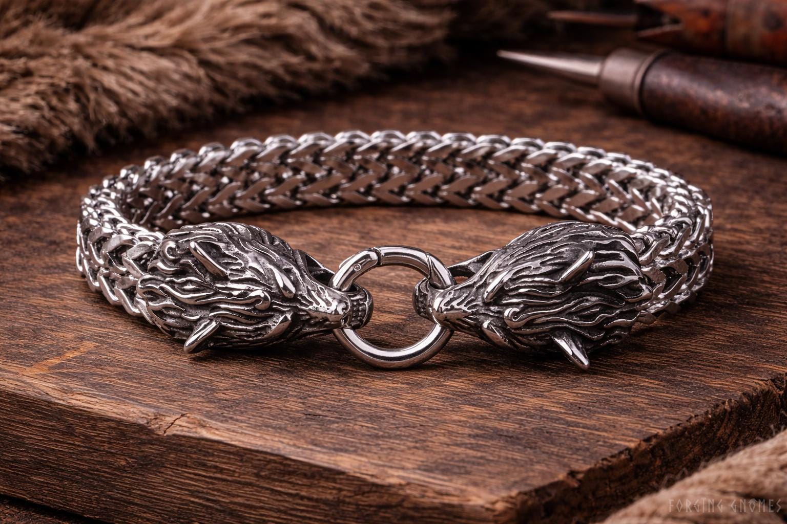 Viking Home Decor - Viking Black Bracelets ''old-school'' Set – Norse Symbols Stainless Steel Cuff