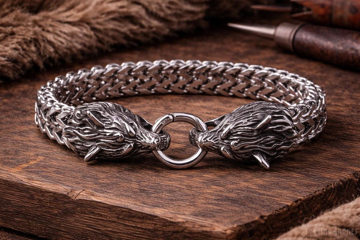 Viking Home Decor - Viking Black Bracelets ''old-school'' Set – Norse Symbols Stainless Steel Cuff