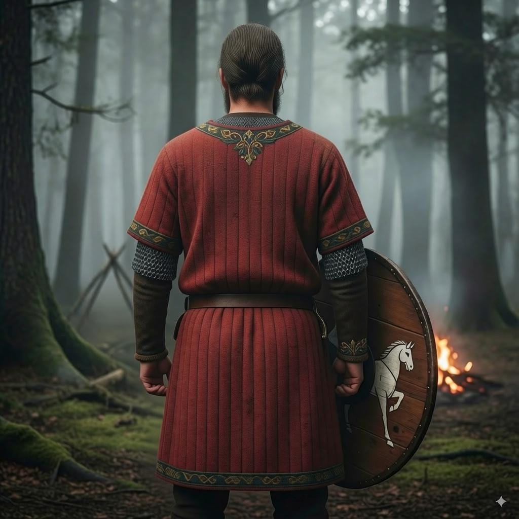Viking T-Shirt - Embroidered Viking Tunic: Pure Lambs wool with cotton Lining, Reenactment Garb
