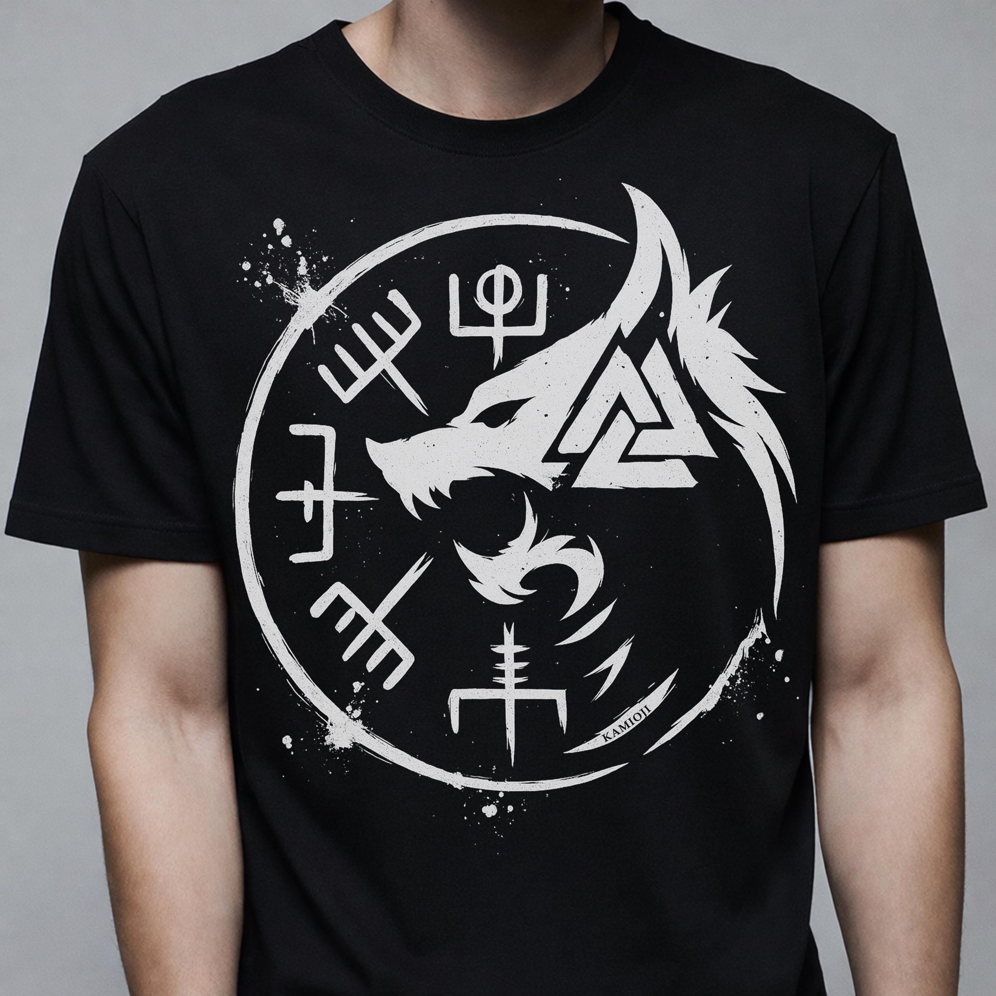Viking Wolf T-Shirt - Fenrir Unbound Viking Shirt, Norse Wolf T-Shirt, Nordic Mythology Tee