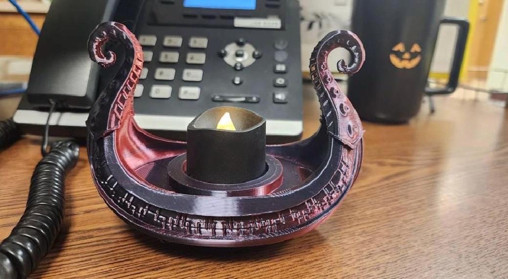 Viking Longship Home Decor - Viking Longship Tealight Holder: Kraken Design, Nordic Decor