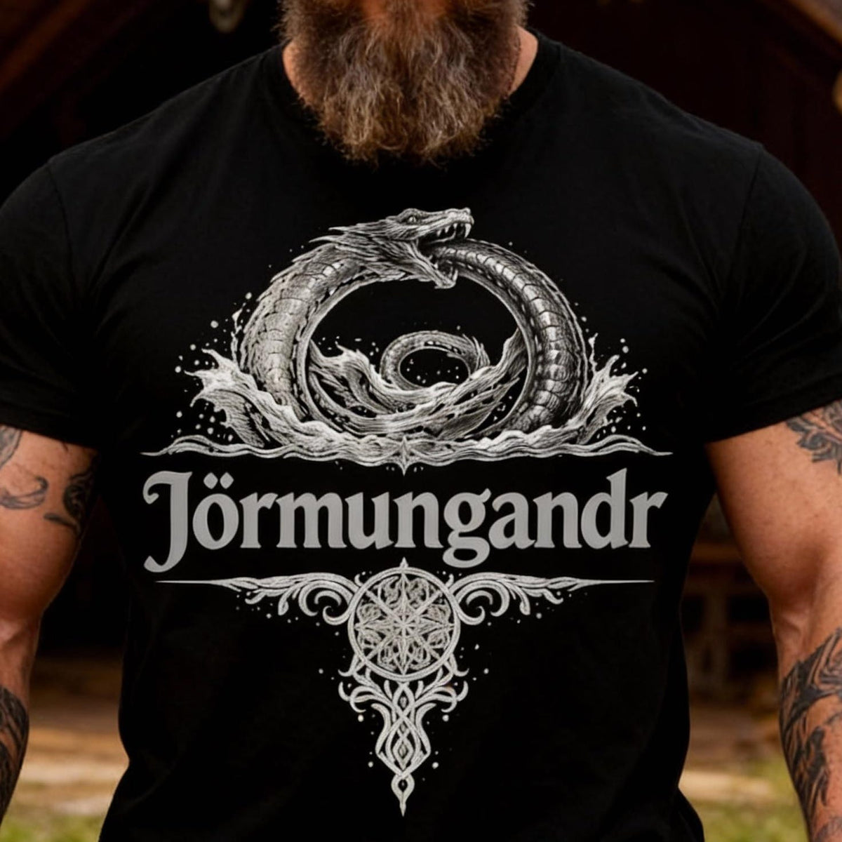 Viking Wolf T-Shirt - Fenrir Unbound Viking Shirt, Norse Wolf T-Shirt, Nordic Mythology Tee