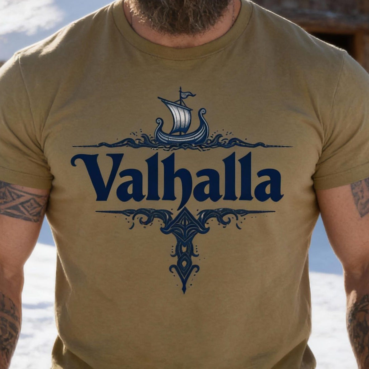 Viking Valhalla T-Shirt - Men's Viking Valhalla T-shirt, Norse Fire Warrior T-shirt, Dark Fantasy