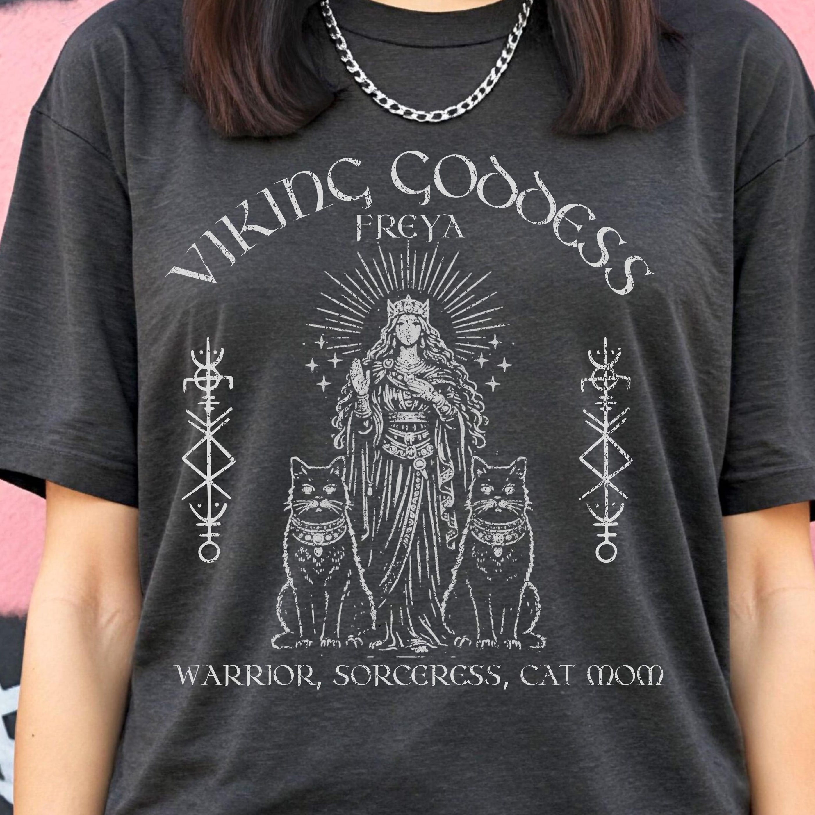 Viking T-Shirt - Viking Goddess Freya T-Shirt, Norse Mythology Warrior Sorceress Tee, Goth Grunge