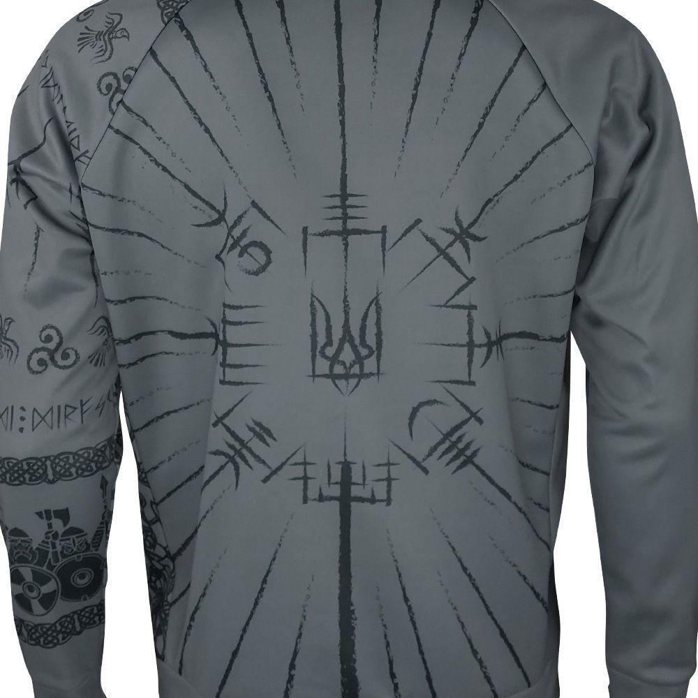 Viking Vegvisir Compass Hoodie - Runic Vegvisir Trident Hoodie - Norse Mythology, CoolMax Lined