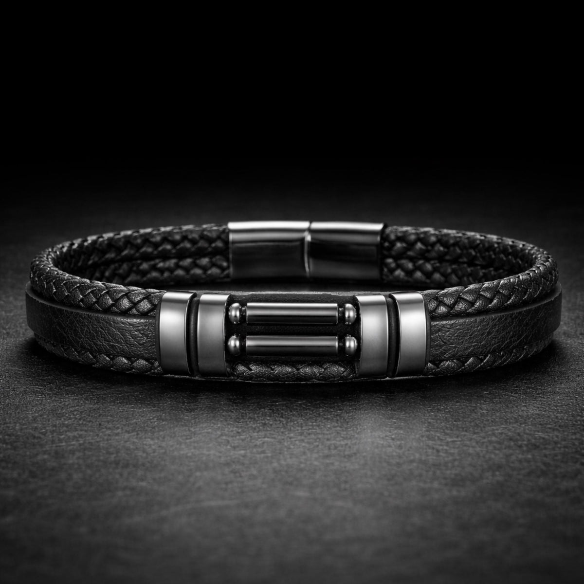 Viking Bracelet - Men’s Viking Leather Cuff Bracelet with Norse Compass, Medieval Warrior Wristband