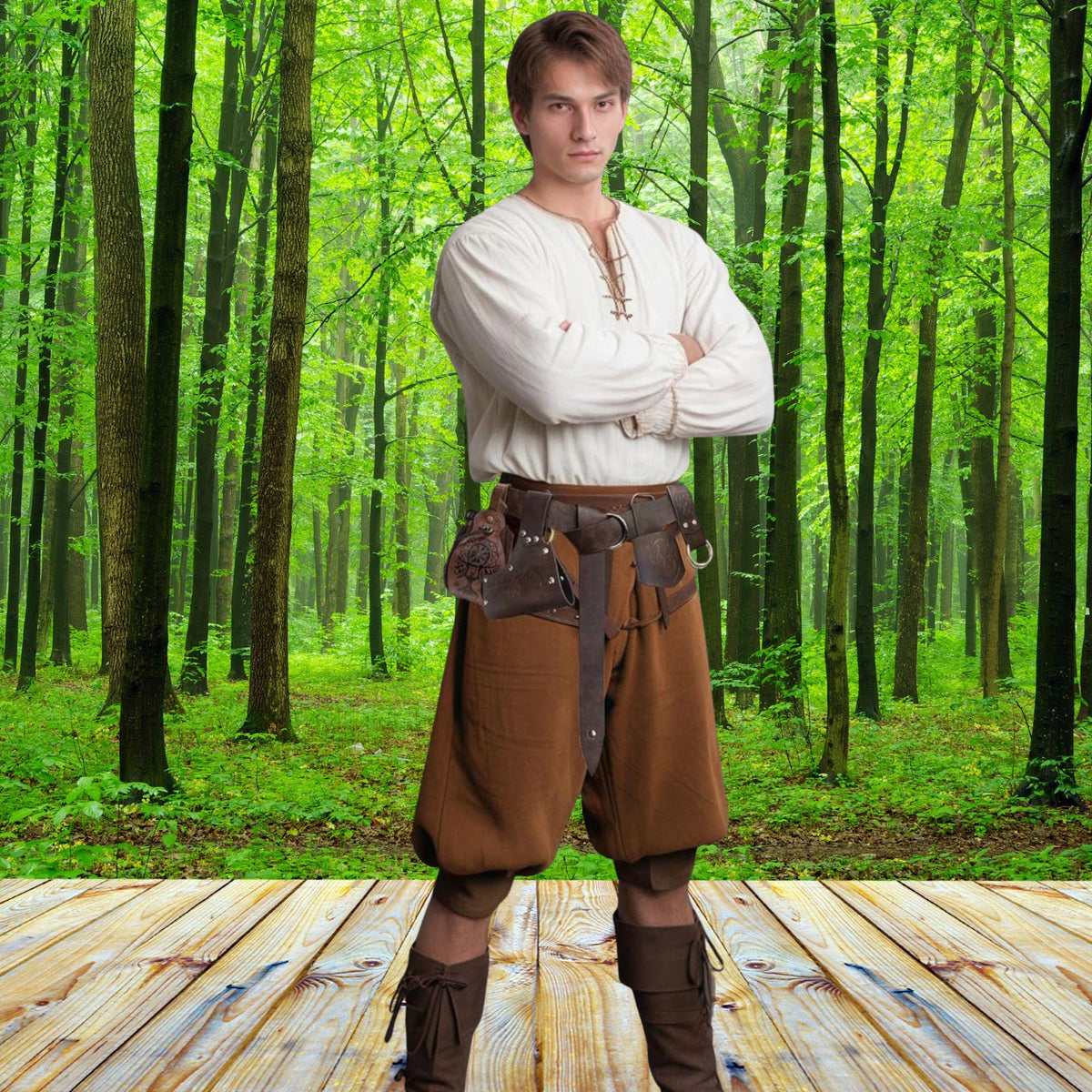 Viking Costume & LARP - Medieval Leather Belt Accessories Set, Viking Cosplay, Renaissance Faire