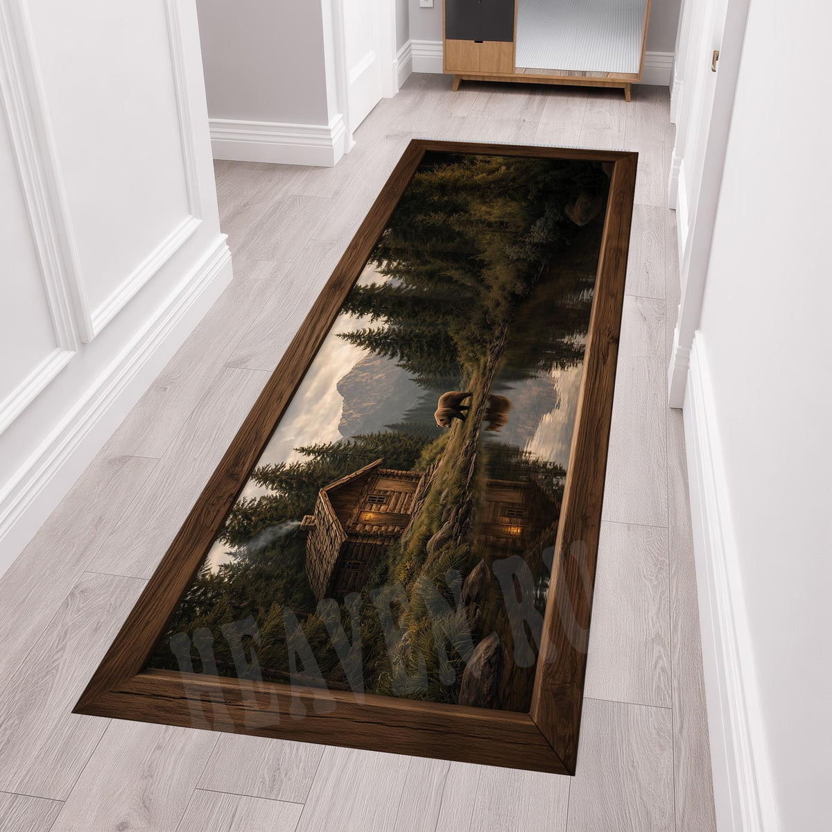 Viking Rug - Viking Axe Runner Rug, Nordic Warrior Black Gold Decor, Norse Myth Battle Axe Carpet
