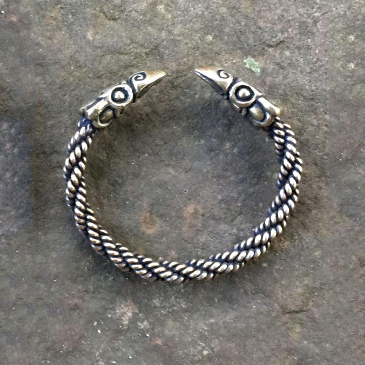 Viking Ring - Bronze Viking Dragon Knot Bracelet or Torc in the Mammen Art Style - Jewelry for Men