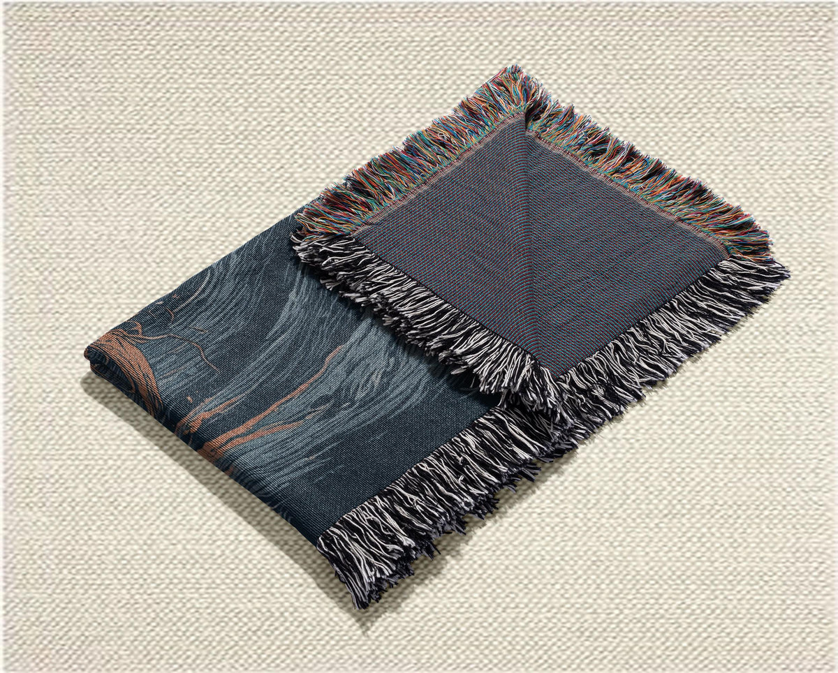 Viking Blanket - Epic Viking Warrior 100% Cotton Woven Blanket, Norse Mythology Home Decor Throw
