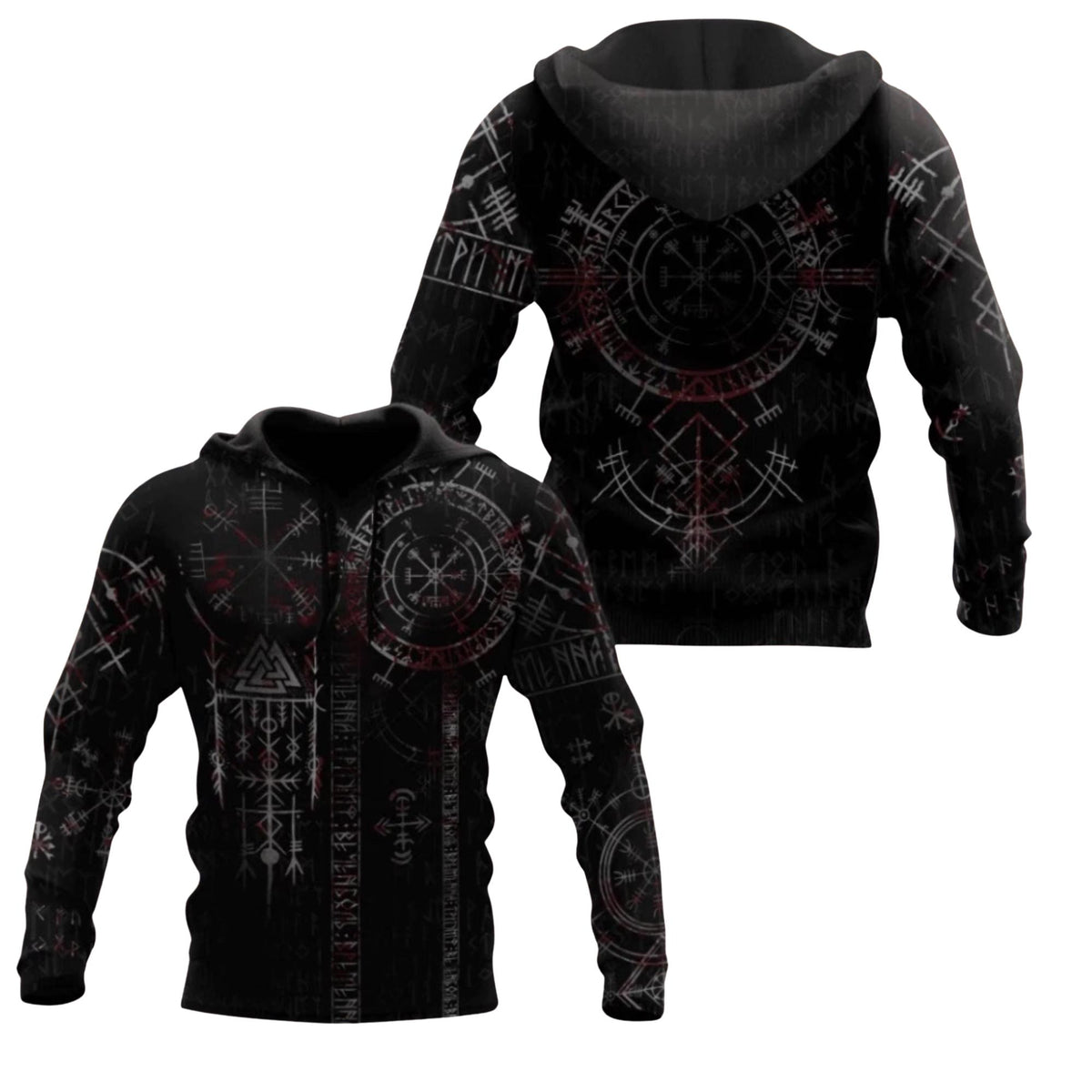 Viking Hoodie - Viking Armor Hoodie Norse Celtic Knot Warrior Zip Up Sweatshirt 3D All Over Print