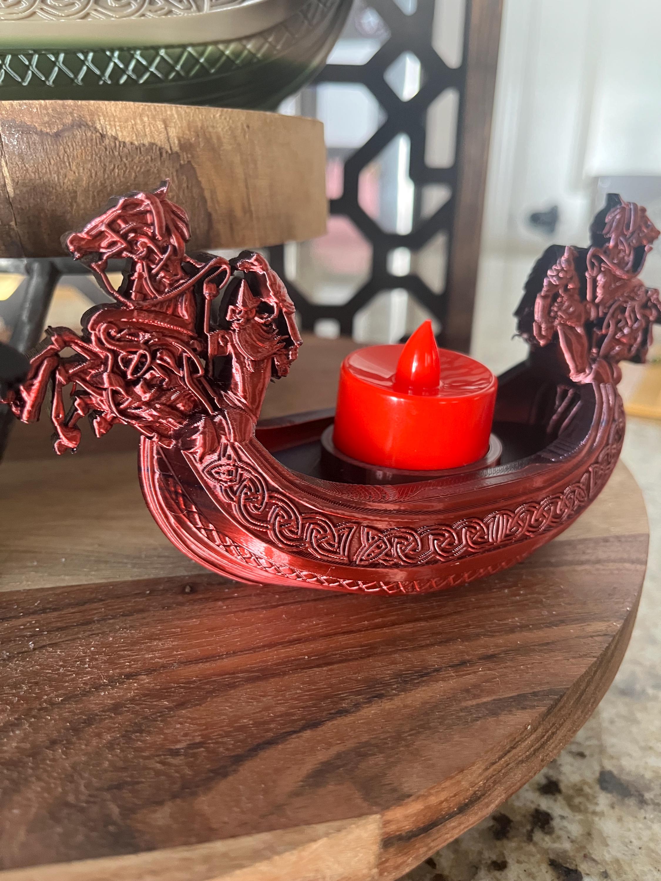 Viking Longship Home Decor - Viking Longship Tealight Holder: Kraken Design, Nordic Decor