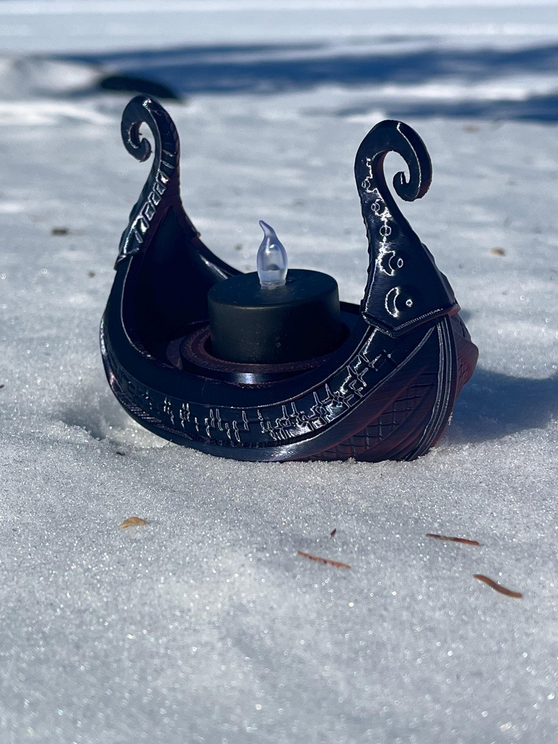 Viking Longship Home Decor - Viking Longship Tealight Holder: Kraken Design, Nordic Decor