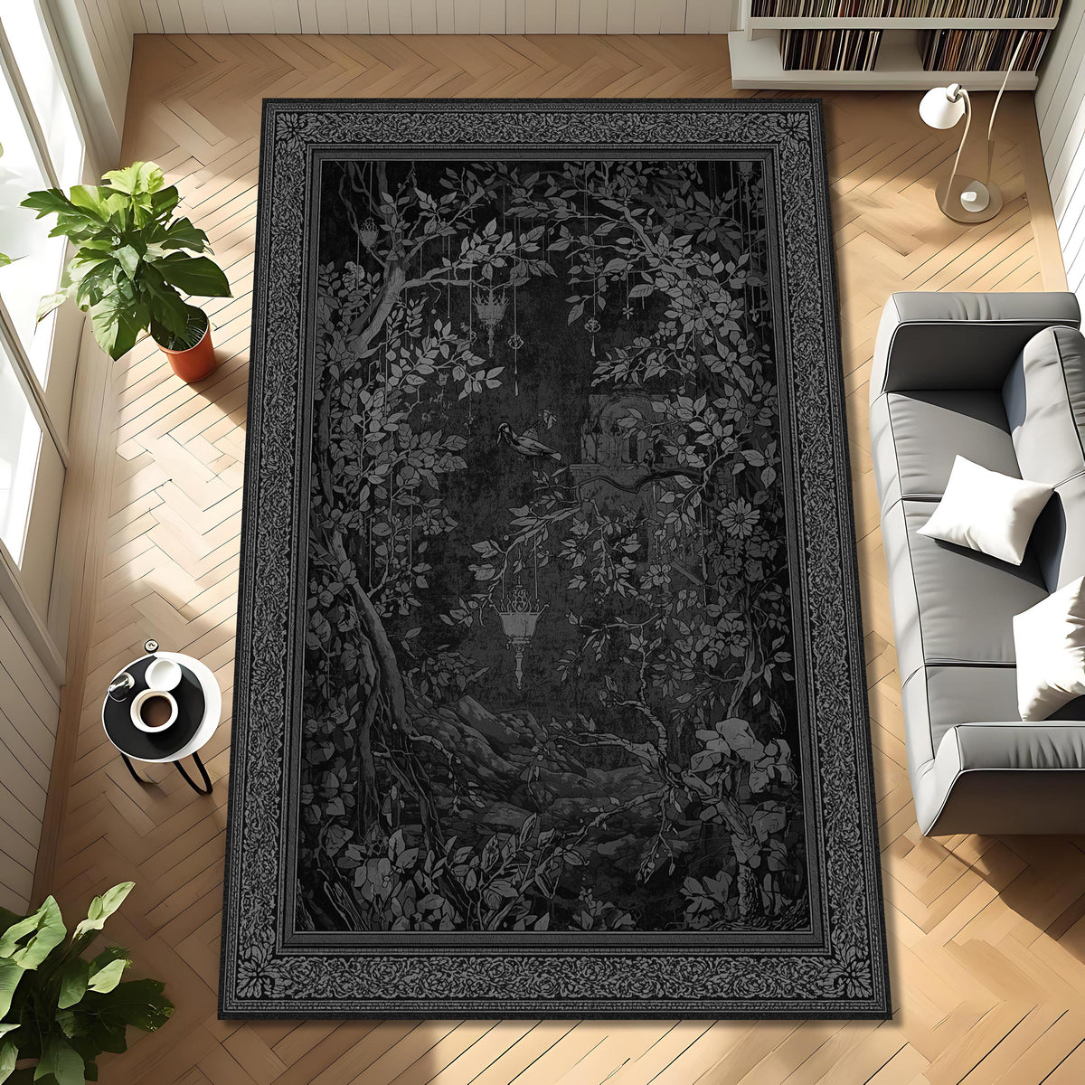 Viking Yggdrasil Tree of Life Rug - Viking Tree of Life Round Rug, Yggdrasil Rune Circle Carpet