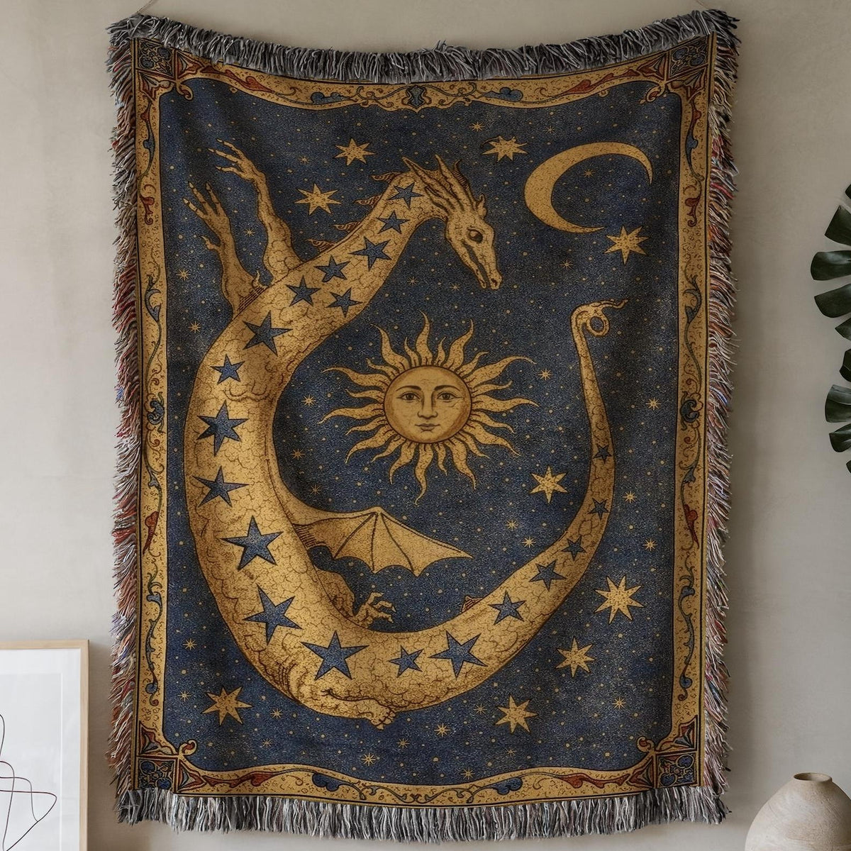 Viking Rug - Viking Dragon Knotwork Rug, Norse Mythology, Celtic Serpent Warrior (40x60cm)
