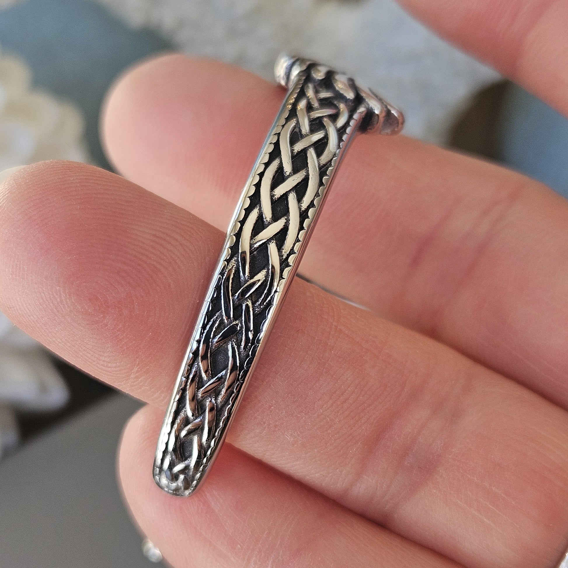 Viking Raven Bracelet - Celtic Raven Stainless Steel Cuff Bracelet, Norse Bracelet, Stainless Steel